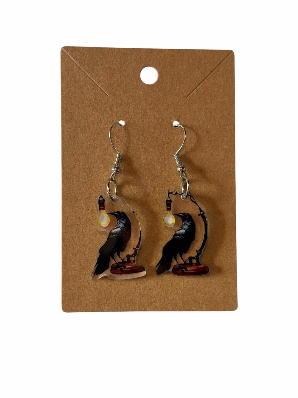 Raven & Vintage Lamp Drop Earrings - Black